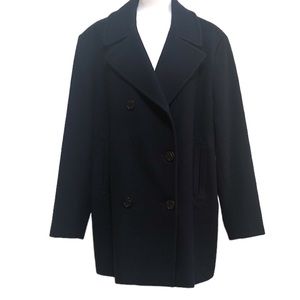 Talbots Wool Pea Coat Dark Navy
